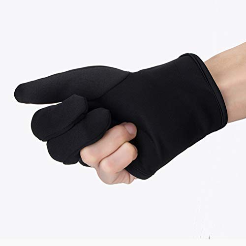 Lurrose Guante de dedo resistente al calor Guantes de estilo térmico Salon Aislamiento 3 Dedos Guante (Negro)