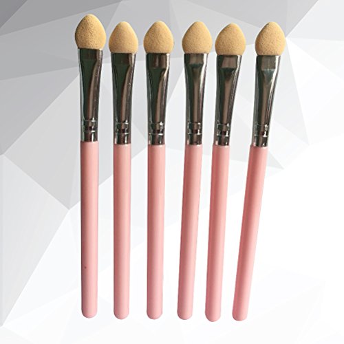 Lurrose Sponge Eyeshadow Brush Cepillo de maquillaje de goma con mango largo rosado, 1pcs