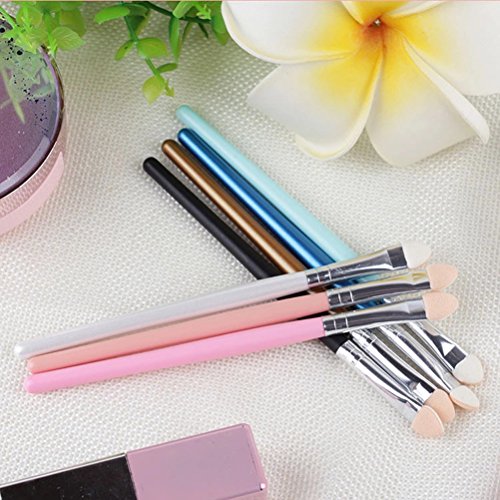 Lurrose Sponge Eyeshadow Brush Cepillo de maquillaje de goma con mango largo rosado, 1pcs