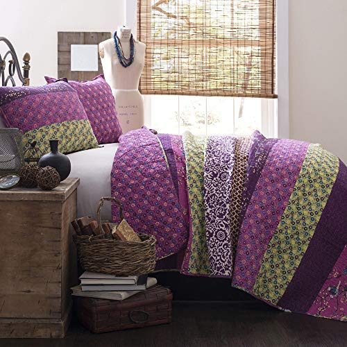 Lush Decor Royal Empire 3-Piece Quilt Set, King, Plum