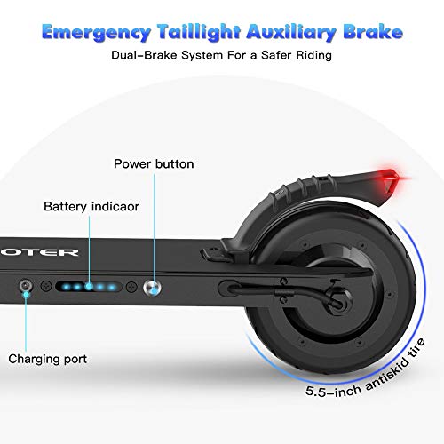 M MEGAWHEELS Scooter-Patinete electrico Adulto y niño, Ajustable la Altura, 5000 mAh, 23km/h.(Negro)