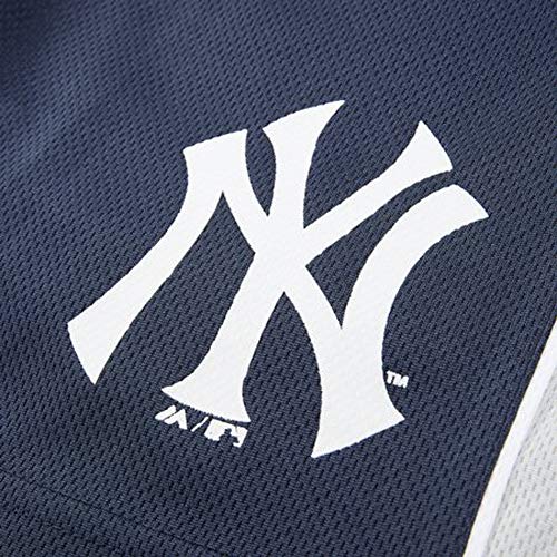 Majestic New York Yankees MLB Fridar Pantalones cortos de malla de poliéster, color azul marino, tamaño XL