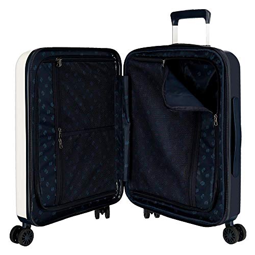 Maleta de cabina Pepe Jeans Luggage London Blanca rígida 55cm