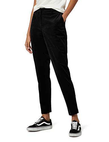 Marca Amazon - find. Velvet Trouser, Pantalones de Traje para Mujer, Negro (Black), 40, Label: M