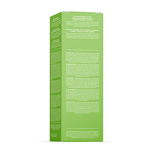 Marca Amazon - Solimo - Crema depilatoria para pieles normales con aroma de naranja verde y extracto de té verde ecológico, Pack de 4 (4 unidades x 200 ml)