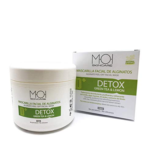 Mascarilla facial de alginatos DETOX con té verde y extracto limón 150gr. M·O·I Skincare