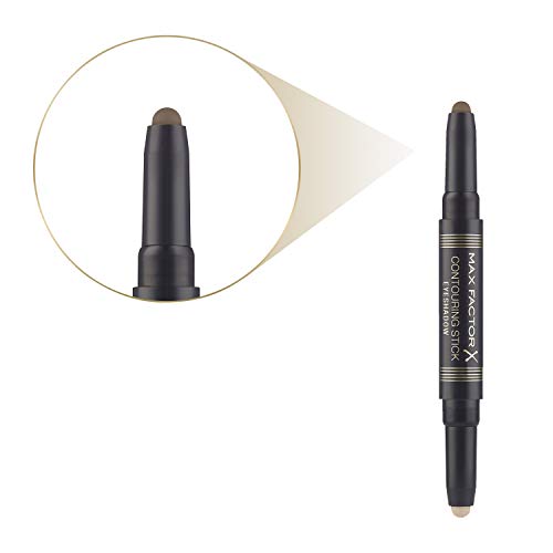 Max Factor Contouring Stick Eyeshadow - Sombra de ojos de doble cara, de larga duración, resistente al agua y a las manchas