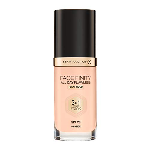 Max Factor FaceFinity 3 en 1 All Day Flawless Base de Maquillaje Tono 055 Beige - 30 ml