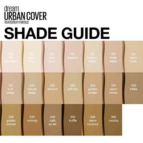 Maybelline New York Dream Urban Cover Tono 116 Sesame Base de Maquillaje con Spf 50 y Antioxidantes 21 g