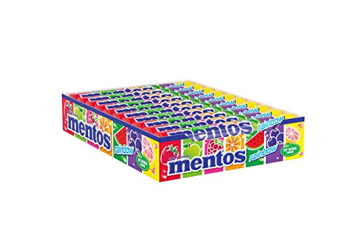 Mentos Frutas Rainbow, Caramelo Masticable con Zumo de Frutas - 20 unidades de 38 gr. (Total 760 gr.)