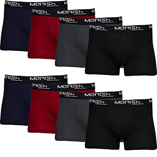 MERISH Bóxer Hombre Pack de 8 Algodon Calzoncillos Hombres Boxers 216b M