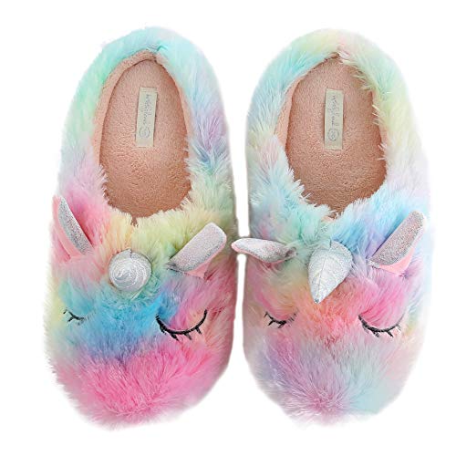 Millffy - Zapatillas de unicornio con diseño de unicornio, diseño de unicornio, para niñas