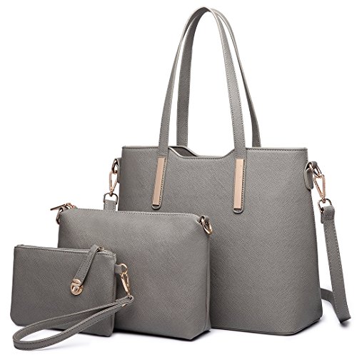 Miss Lulu Bolso Totes para Mujer de Mano Moda 3Pcs Bolsos de Hombro Cuero PU