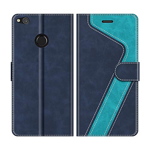 MOBESV Funda para Huawei P8 Lite 2017, Funda Libro Huawei P8 Lite 2017, Funda Móvil Huawei P8 Lite 2017 Magnético Carcasa para Huawei P8 Lite 2017 Funda con Tapa, Elegante Azul