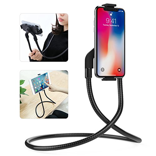 MoKo Soporte Teléfono Celular de 4"-10.5" Compatible con iPhone 11 Pro MAX, iPhone 11 Pro, iPhone 11, iPad 10.2" 2019, Galaxy Note 10 Plus 6.8"/Note 10 6.3", Galaxy S20 6.2" - Negro