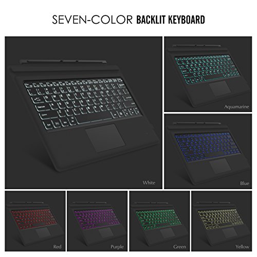 MoKo Surface Pro 7/6/4/3/Pro 2017 Teclado Inalámbrico Bluetooth - Ultra-Slim Wireless Keyboard (QWERTY) para Microsoft Surface Pro 6/4/3 Tableta/Panel Táctil 2 Botones, (NO Apta para Surface 3) Negro