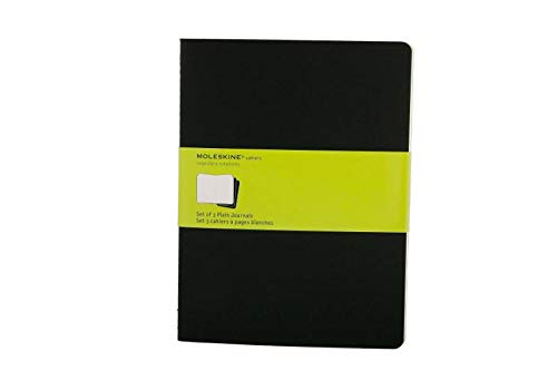 Moleskine - Cahier Journal, Set de 3 Cuadernos con Páginas Blancas, Cubierta de Cartón, Tamaño Extra Grande 19 x 25 cm, Color Negro, 120 Páginas