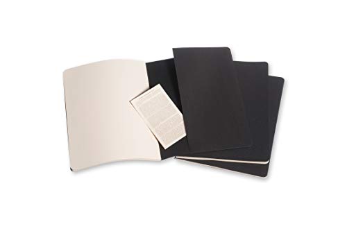 Moleskine - Cahier Journal, Set de 3 Cuadernos con Páginas Blancas, Cubierta de Cartón, Tamaño Extra Grande 19 x 25 cm, Color Negro, 120 Páginas