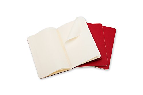 Moleskine CH113 - Set de 3 cuadernos, pocket 9 x 14, color rojo