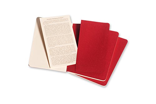 Moleskine CH113 - Set de 3 cuadernos, pocket 9 x 14, color rojo