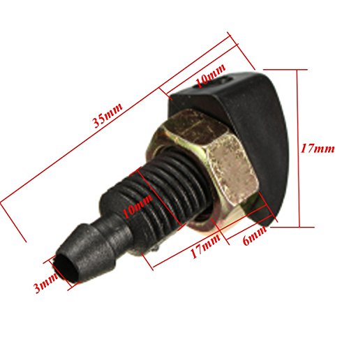 MOMOALA Alamor 2 Unids 9Mm Rosca Universal Frontal Wind Shield Washer Sprayer Boquilla