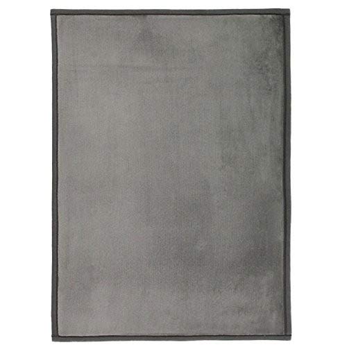 Monbeautapis – Alfombra Antideslizante Gris Muy Suave de Franela y poliéster, poliéster, Gris, 170x120 cm