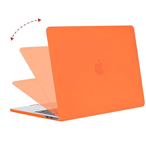 MOSISO Funda Dura Compatible con 2019 2018 2017 2016 MacBook Pro 13 con/sin Touch Bar A2159 A1989 A1706 A1708, Ultra Delgado Carcasa Rígida Protector de Plástico Cubierta, Naranja