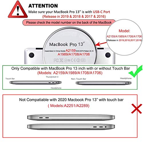 MOSISO Funda Dura Compatible con 2019 2018 2017 2016 MacBook Pro 13 con/sin Touch Bar A2159 A1989 A1706 A1708, Ultra Delgado Carcasa Rígida Protector de Plástico Cubierta, Naranja