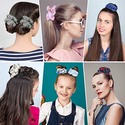 MOSOTECH Scrunchies Gasa Elástico, 20pcs Coleteros de Tela Coloridas, Crunchies Pelo de Flexible, Gomas del Pelo para Niña/Mujer, Adecuado para Deportes, Fiestas, Escuelas, Viajes, etc