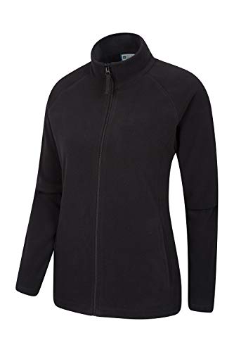 Mountain Warehouse Jersey Polar Raso para Mujer - Suéter Ligero - Secado rápido - Sudadera cálida y Suave - Ideal para Viajar y pasear Negro 40