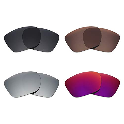 Mryok - 4 pares de lentes polarizadas de repuesto para gafas de sol Oakley TwoFace XL – Stealth Negro/Bronce Marrón/Plata Titanio/Sol Medianoche