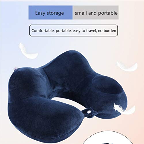 MSNLY Almohada en Forma de U Tipo Empuje Almohada Inflable para el Cuello Almohada de Viaje con Soporte Lateral Almohada portátil para el Cuello