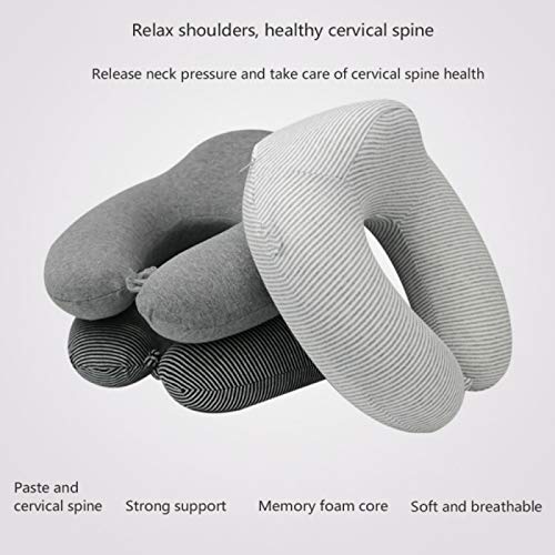 MSNLY Almohada monocromática en Forma de U de Espuma viscoelástica de Rebote Lento Almohada Cervical de Viaje Almohada Cervical para Viajes en automóvil.