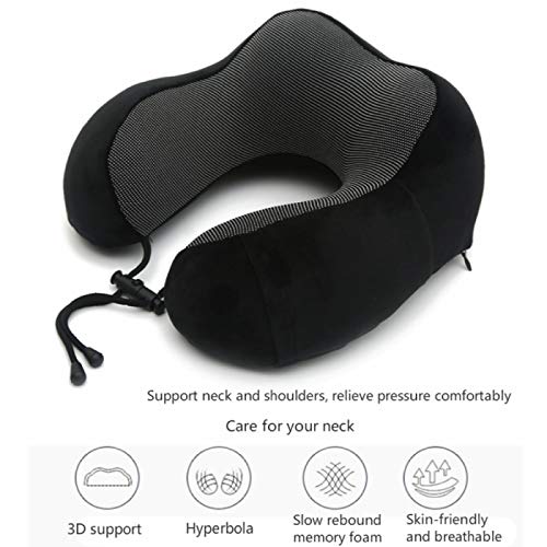 MSNLY Nueva Almohada para el Cuello de Espuma viscoelástica, Almohada para el Cuello en Forma de U, Almohada en Forma de U para Viajes en avión.