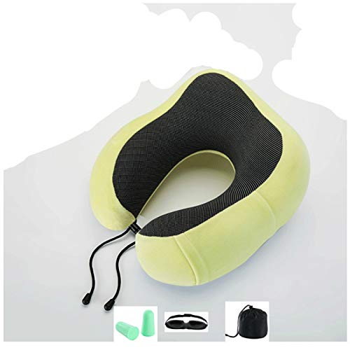 MSNLY Nueva Almohada para el Cuello de Espuma viscoelástica, Almohada para el Cuello en Forma de U, Almohada en Forma de U para Viajes en avión.