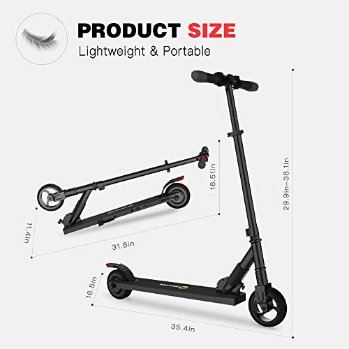 Mtricscoto Patinete electrico Adolescente, Ajustable la Altura, 5000 mAh, 23km/h. (Black)