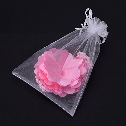 Mudder Organza Bolsa de Regalo Bodas Favor Bolsas Joyas, 50 Piezas (Blanco)