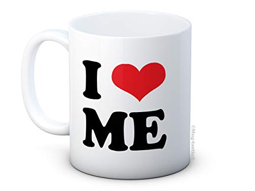 mug-tastic I Love Me - Amor Corazon Chistoso - Taza de té de Café de Cerámica