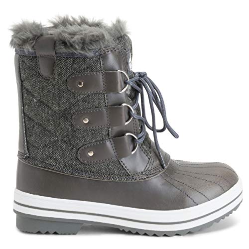 Mujer Acolchado Corto Pato Forrada De Piel Cordones Nieve Invierno Bota - GRT39 - AYC0036