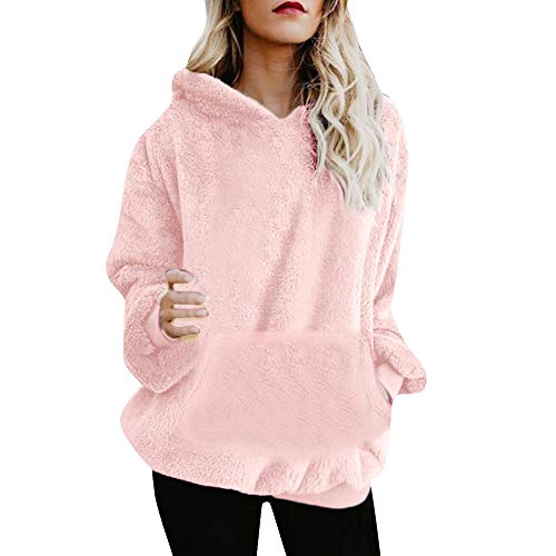 Mujer Caliente y Esponjoso Tops Chaqueta Suéter Abrigo Jersey Mujer Otoño-Invierno Talla Grande Hoodie Sudadera con Capucha riou