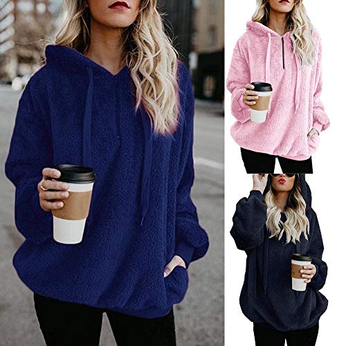 Mujer Sudadera Caliente y Esponjoso Tops Chaqueta Suéter Abrigo Jersey Mujer Otoño-Invierno Talla Grande Hoodie Sudadera con Capucha riou