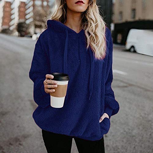 Mujer Sudadera Caliente y Esponjoso Tops Chaqueta Suéter Abrigo Jersey Mujer Otoño-Invierno Talla Grande Hoodie Sudadera con Capucha riou