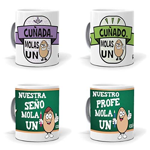 mundohuevo Regalo Madre. Taza Mamá, te Queremos un Huevo Regalo Madre