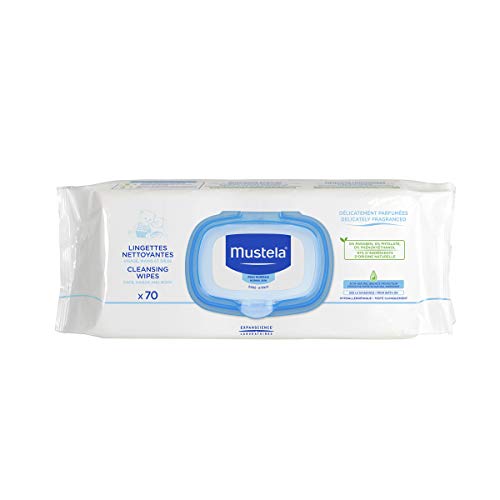 Mustela Toallitas Limpiadoras, Perseosa de Aguacate Natural y Aloe Vera - 70 Unidades