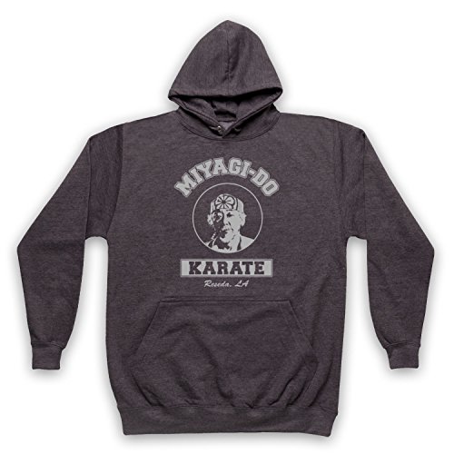 My Icon Art & Clothing Karate Mr Miyagi - Sudadera con Capucha para Adultos Gris XXL/Pecho 132/137 cm