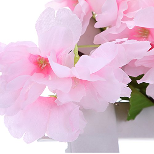 MZMing 2piezasx235cm Flores de Cerezo Artificiales Colgante Vines Guirnaldas de de Simulación Planta Flor Vid Hojas para Familiar la Fiesta Jardín Valla Boda de Navidad Decoración-Rosa