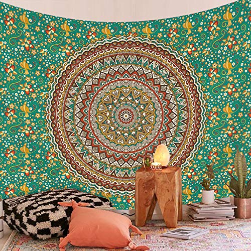 N / A Tapiz de Mandala Boho Indio Tapiz de Pared Alfombra de Playa Manta de Camping Tienda de campaña colchón de Viaje tapete de Dormir Bohemio Tapiz Tapiz A7 130x150cm