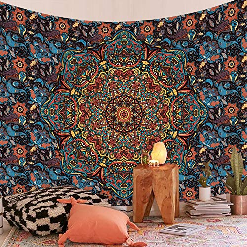 N / A Tapiz de Mandala Boho Indio Tapiz de Pared Alfombra de Playa Manta de Camping Tienda de campaña colchón de Viaje tapete de Dormir Bohemio Tapiz Tapiz A7 130x150cm