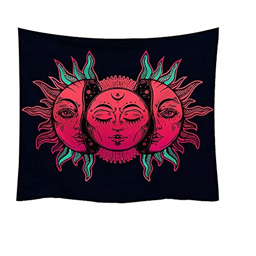 N / A Tapiz de Mandala Indio Soporte de Pared Sun Moon Stars Manta de Picnic Accesorios de decoración para el hogar Tapiz para Dormir de Yoga Tapiz de Tapiz de Arte A4 150x200cm