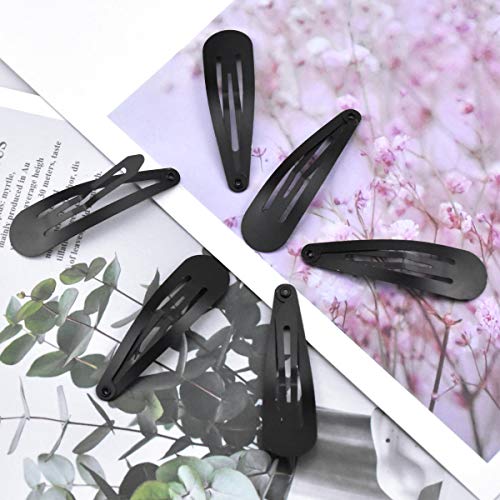 NATUCE 50PCS Negro Pinza de Pelo para Niñas Mujeres, 5CM Clips de Pelo de Metal, Horquillas Pelo, Accesorios Cabello, Pinza para el Cabello, Pernos de Pelo, Clips de pelo para Niñas, Bebe, Chicas